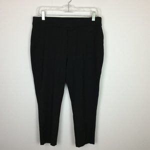 Chico’s Cropped Skinny Pants Sz 2 Large US 12 Womans Black Knit Mid Rise Pull-on